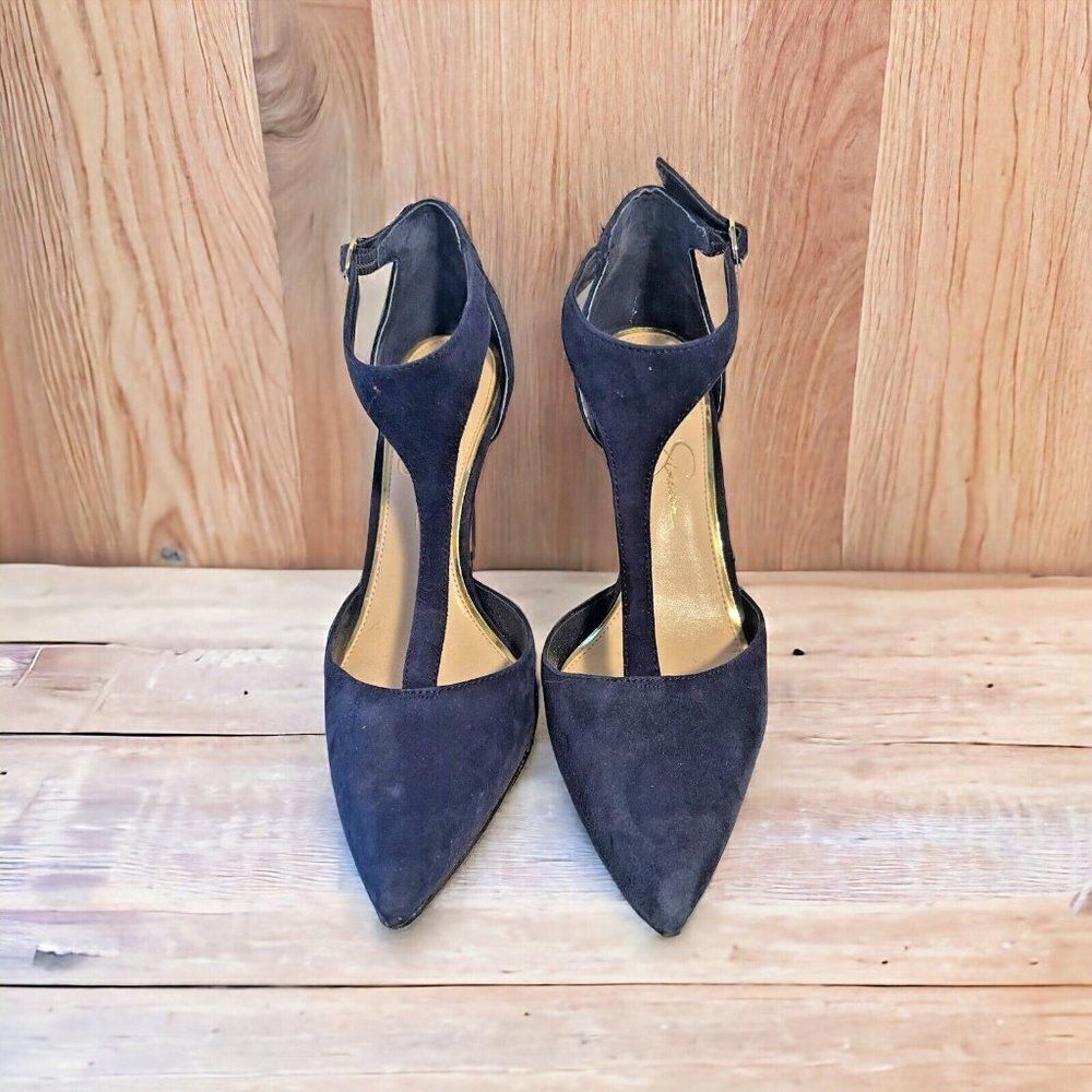 Jessica Simpson Pixxel Military Blue Suede Shoes 7.5 - Picture 2 of 8